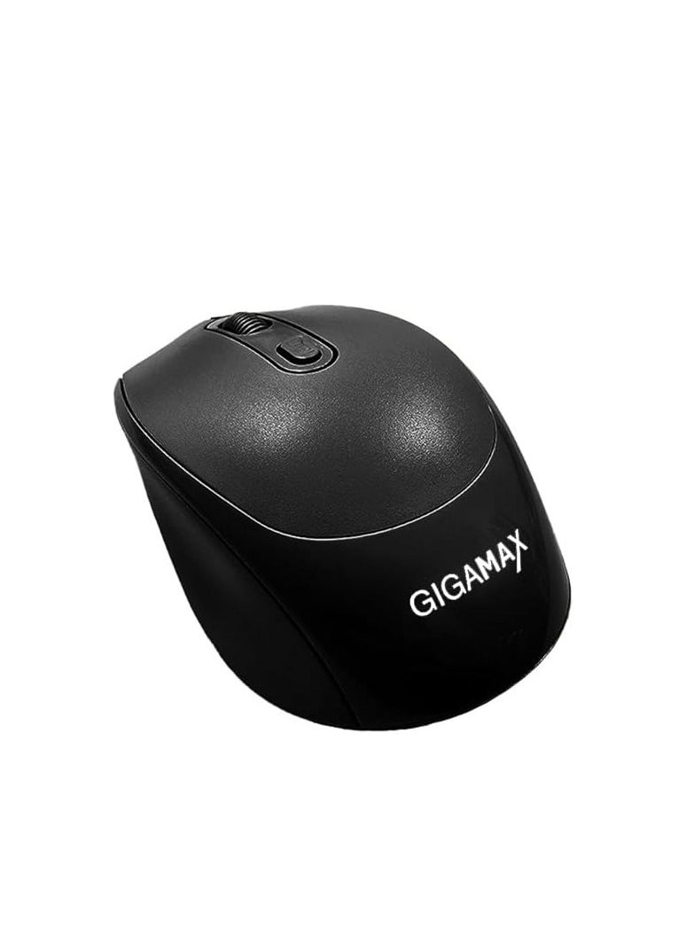 Generic Gigamax G-1400 USB Mouse - Rechargeable Bluetooth Wireless Mouse (Bluetooth 5.2 & USB Receiver), for Laptop/Desktop/Tablet (Black) 