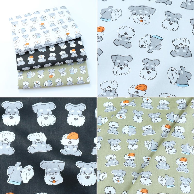 Hanjunzhao 6Pcs Cartoon Animal Print Dog Bear Cotton Fat Quarters Fabric Bundles Pre-cuts 18 x 22 inch for Quilting, Sewing, Pet Clothes, Appparel, Bags, and Crafts, Sewing Supplies ï»¿ - Image 2