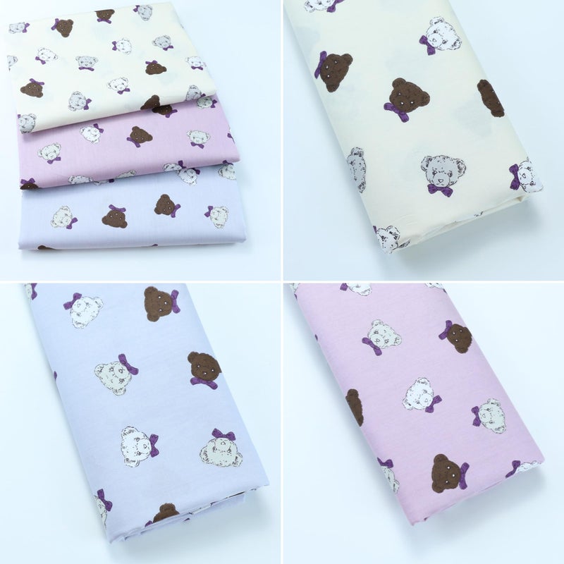 Hanjunzhao 6Pcs Cartoon Animal Print Dog Bear Cotton Fat Quarters Fabric Bundles Pre-cuts 18 x 22 inch for Quilting, Sewing, Pet Clothes, Appparel, Bags, and Crafts, Sewing Supplies ï»¿ - Image 3