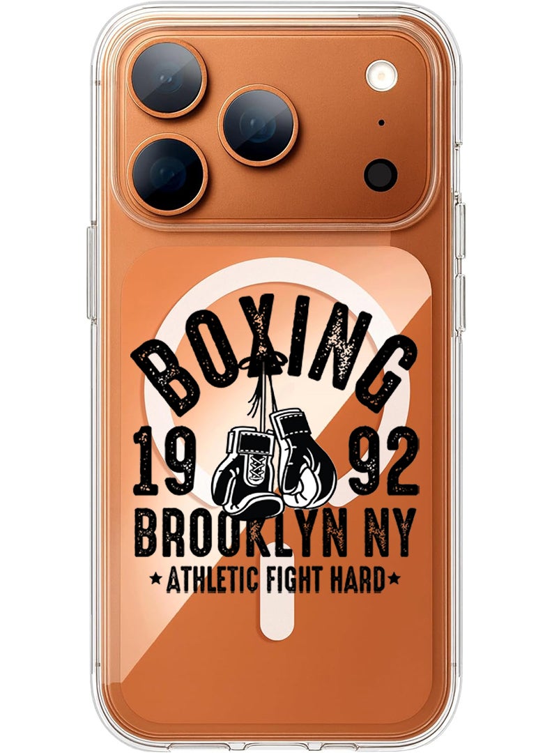 Theodor Magnetic Case for Apple iPhone 17 Pro Max Compatible with MagSafe Wireless Charging, Shockproof Phone Bumper Cover - Boxing Brooklyn - Black - Image 1