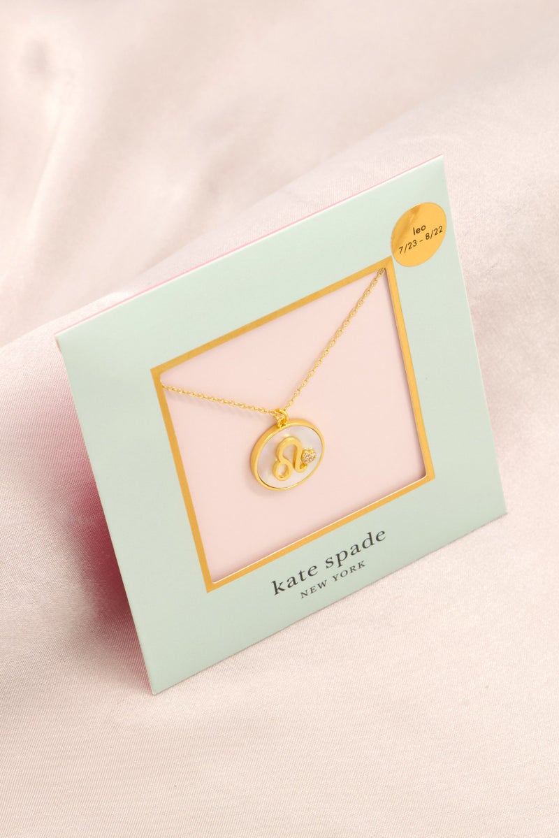 Kate Spade Women Fashion Leo Pendant Necklace, Gold  - Image 2
