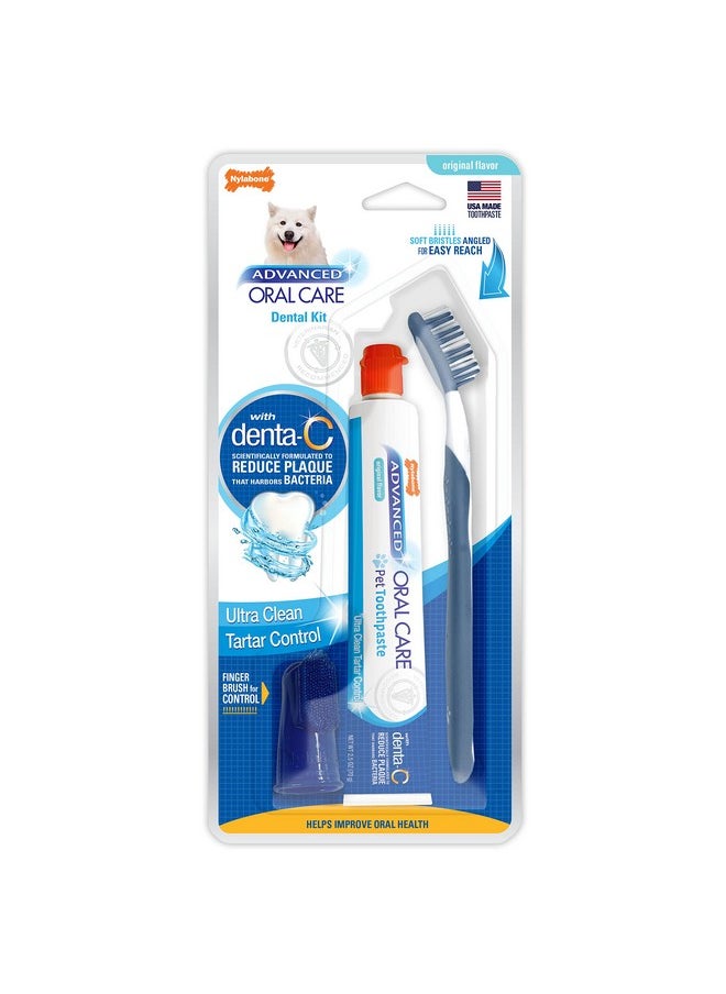 Nylabone Advanced Oral Care Dog Dental Kit Original Flavor 2.5 Oz.  - Image 1
