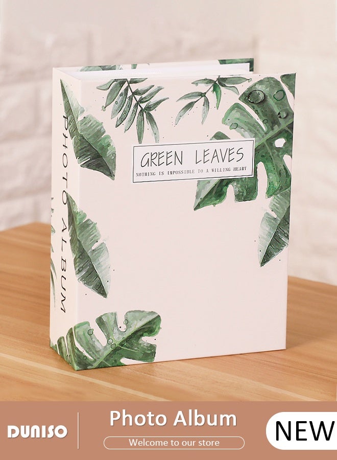 DUNISO Photo Album, Photo Album Book 100 Photos, Summer Breeze Tree Leaf Pattern Albums Holds, Eco-Friendly, Artwork or Postcard Storage,Perfect For Weddings, Baby Photos & Travel Memories - Image 1