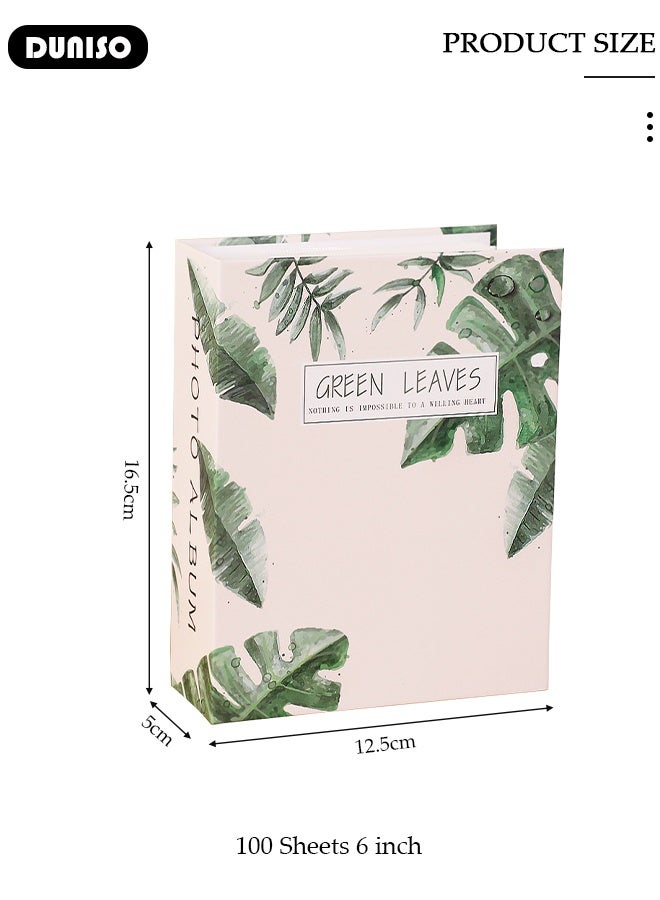 DUNISO Photo Album, Photo Album Book 100 Photos, Summer Breeze Tree Leaf Pattern Albums Holds, Eco-Friendly, Artwork or Postcard Storage,Perfect For Weddings, Baby Photos & Travel Memories - Image 5