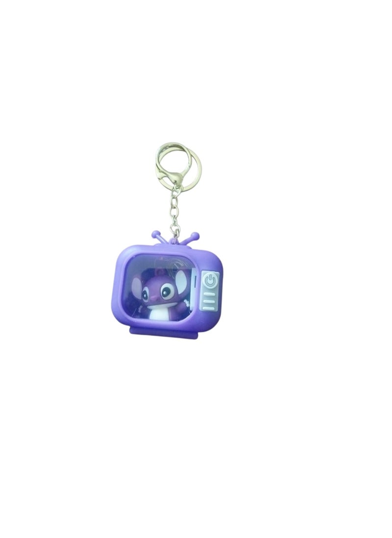 STITCH Mini Purple TV-Style Stitch Light-Up Keychain | Compact Retro LED Charm with 3 Light Modes – Tiny Glow, Big Personality!  - Image 1