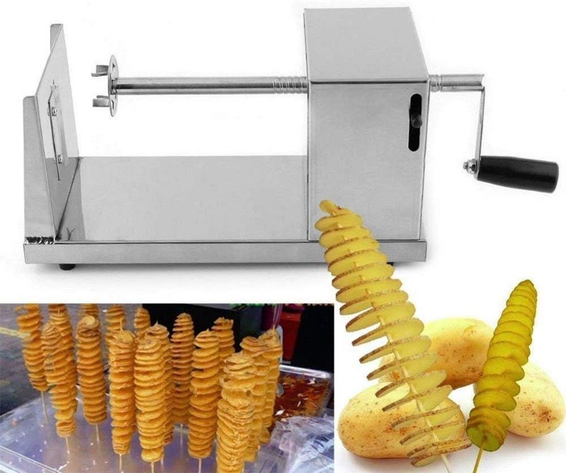 Drumil Drumil Potato Slicer Spiral Vegetable Cutter French FryManual Stainless Steel Twisted CZ 6 x 55 x 113 inches  - Image 3
