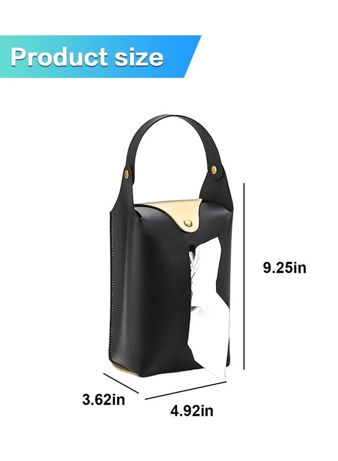 Sweet Life 2Pcs Car Tissue Holder, Large Car Headrest Hanging Tissue Box Cover, PU Leather Auto Napkin Holder, Universal Vehicle Backseat Paper Organizer for Cars Sun Visor - Image 4