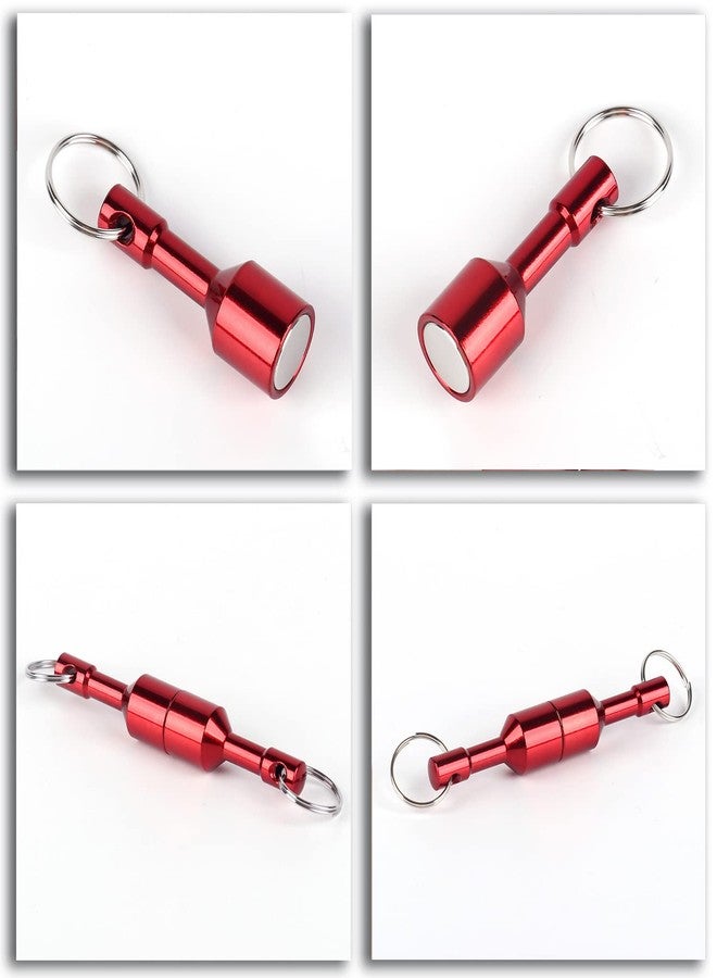 WELLZEER Keychain Magnet for Testing Brass,N52 Red Pocket Magnets for Purse with Strong Magnetic Rare Earth Neodymium,Gold,Silver, Jewelry, Metals Test Magnet and Hanging Keys Holder (2PACK-D15mm-RED) - Image 3