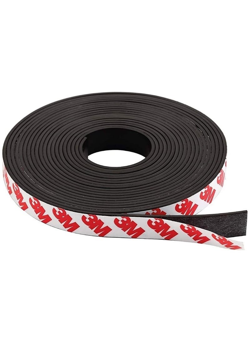 ثري ام شريط مغناطيسي مع شريط لاصق، لفة شريط مغناطيسي مع ظهر لاصق قوي، مثالية لمشاريع فنية DIY، والسبورة البيضاء وتنظيم الثلاجة، عرض 20 مم × طول 1 متر - Image 1