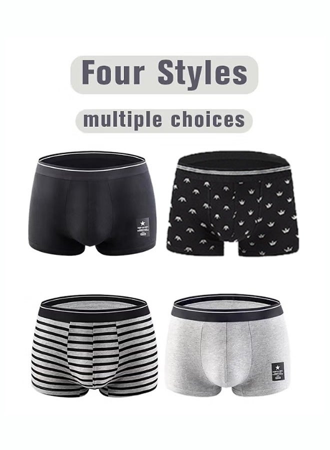 4-piece men's 95% pure cotton flat corner shorts breathable soft underwear high elasticity underwear - Image 3