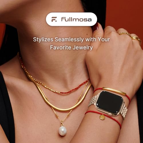 Fullmosa Slim Metal Band [No Watch] Compatible with Apple Watch Strap 41mm 40mm 38mm 46mm 45mm 44mm 42mm 49mm,Thin Strap for iWatch Ultra3/2/1 SE3/2/1 Series 11/10/9/8/7/6/5/4/3 2/1,Rose Gold - Image 3
