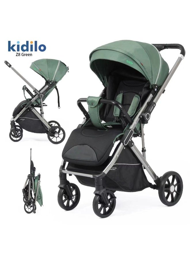 Kidilo - kidilo Single Baby With Flip Arm -Z8 ( Stroller weight 10.9 KG ) GREEN - Image 1