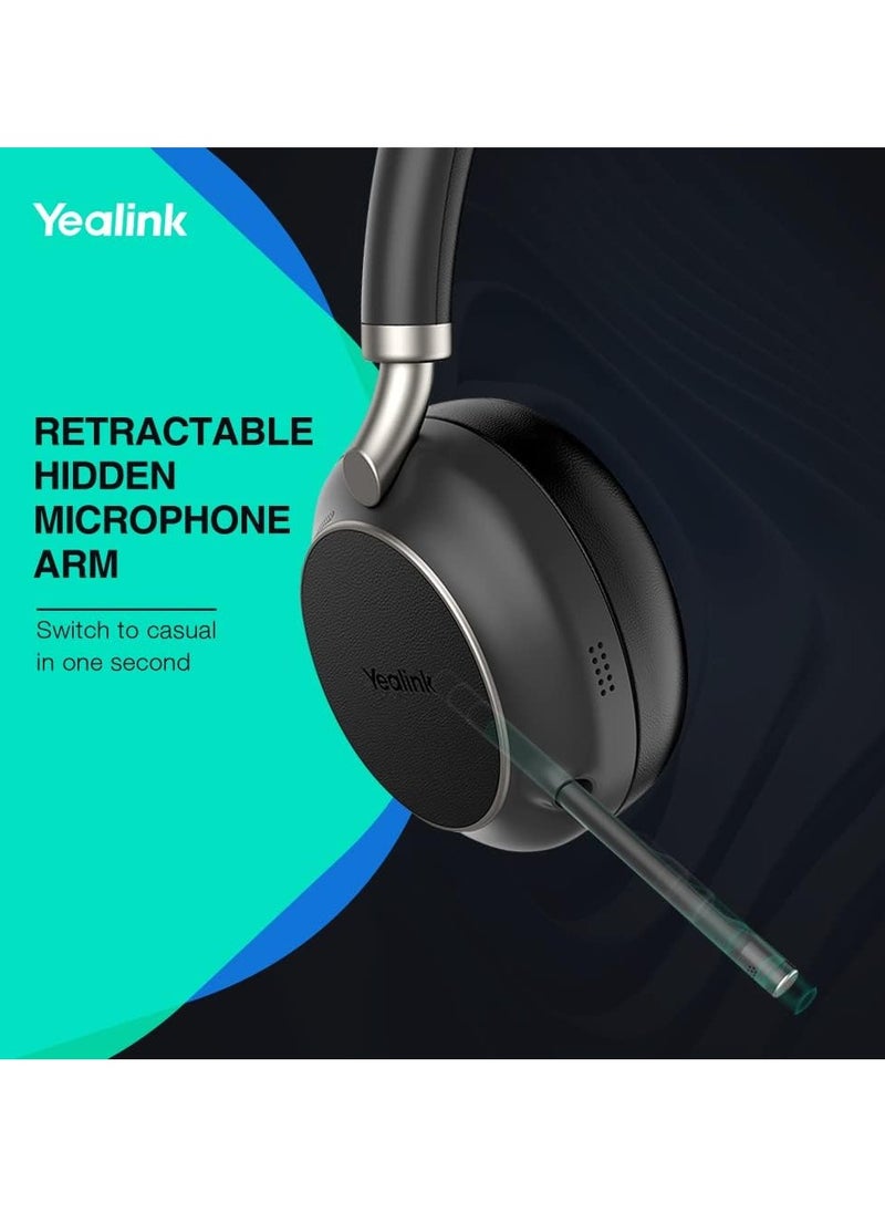 Yealink Yealink BH72 Lite Bluetooth Headset with Microphone Wireless Headset Teams & Zoom Certified Office Headphone with Noise Canceling Mic Retractable Microphone Arm for IP VoIP Phones Computer PC Laptop  - Image 2