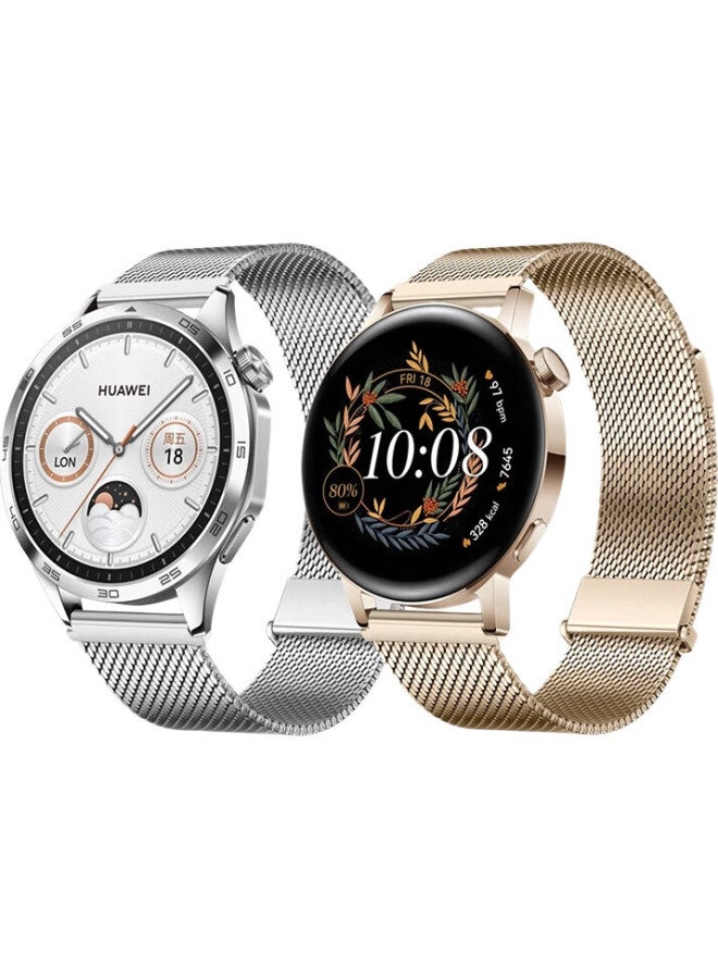 BHO Compatible With Huawei Watch Straps For Gt5Pro/Gt4/Gt3Pro/Gt2, Milanese Loop Watch Band For Watch4Pro/Watch3/Honor Magic2, Magnetic Metal Watch Strap - Image 2