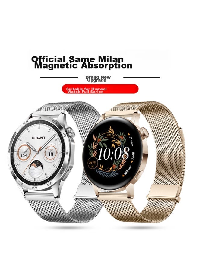 Bho Compatible With Huawei Watch Straps For Gt5pro/gt4/gt3pro/gt2, Milanese Loop Watch Band For Watch4pro/watch3/honor Magic2, Magnetic Metal Watch Strap - Image 3