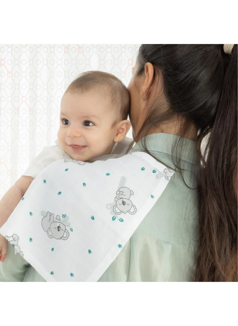 Gezenbebe Hero 3-Piece Muslin Mouth and Shoulder Diaper Set (30x30) Koala