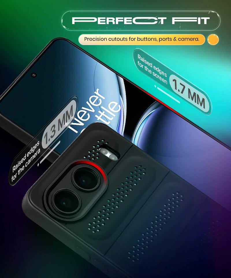 WOW IMAGINE Ultimate Silicone Back Cover Case for 1+ OnePlus Nord 4 5G | Heat Dissipation Thin Soft TPU | 360° Camera Protection | Breathable Cooling Holes – Pitch Black - Image 5