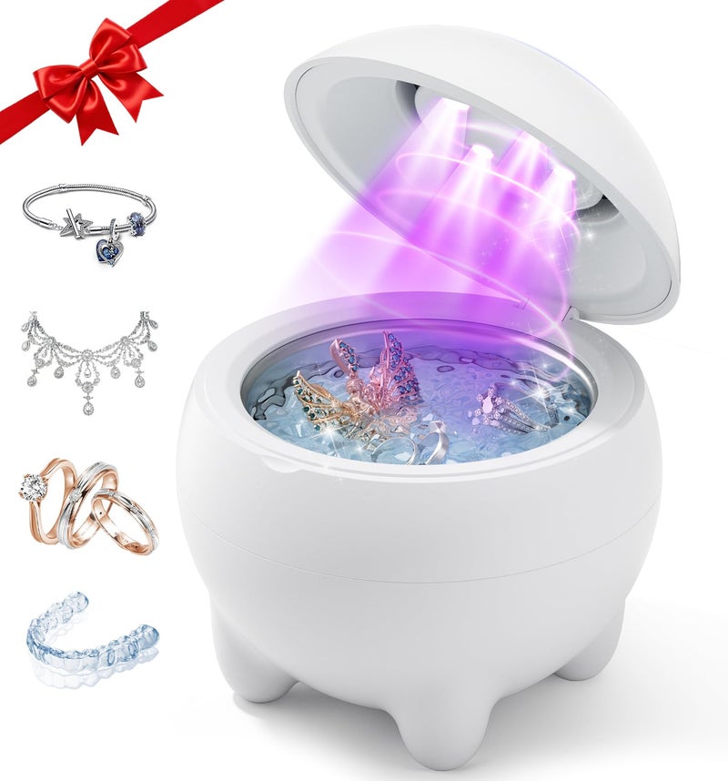 JoyHood Ultrasonic Jewelry Cleaner Machine, 45KHz Retainer Cleaner Ultrasonic Professional for Dentures, Ring, Earrings Sterling Silver Deep Cleaning with 4 Modes, Timer, Low Noise, 304 Stainless Steel Tank - Image 1