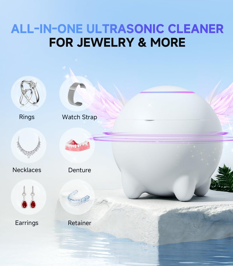 JoyHood Ultrasonic Jewelry Cleaner Machine, 45KHz Retainer Cleaner Ultrasonic Professional for Dentures, Ring, Earrings Sterling Silver Deep Cleaning with 4 Modes, Timer, Low Noise, 304 Stainless Steel Tank - Image 3