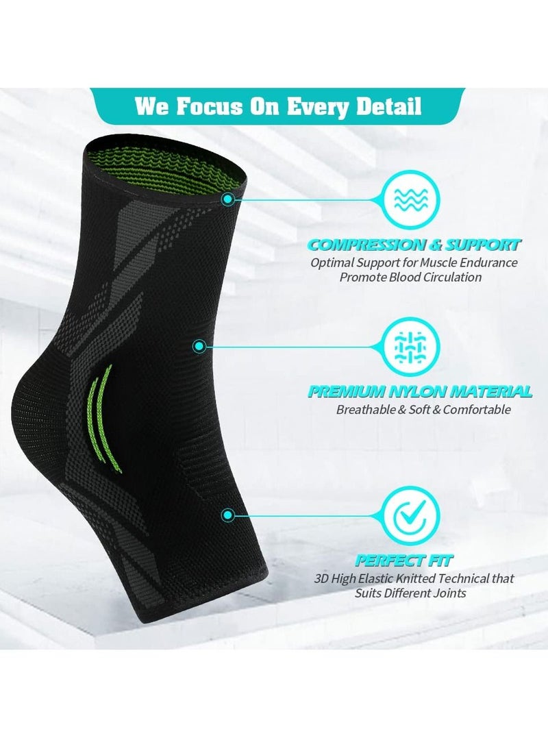 Excefore - Ankle Brace Compression, 1 Pair Ankle Sleeve for Sprained Ankle, Injury Recovery, Joint Pain, Achilles Tendonitis Support, Plantar Fasciitis Sock Reduce Swelling, XL - Image 1