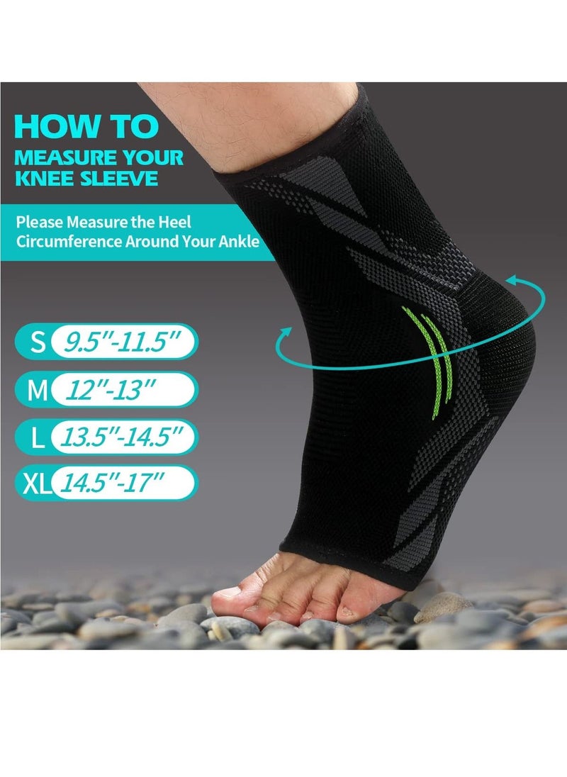 Excefore - Ankle Brace Compression, 1 Pair Ankle Sleeve for Sprained Ankle, Injury Recovery, Joint Pain, Achilles Tendonitis Support, Plantar Fasciitis Sock Reduce Swelling, XL - Image 1