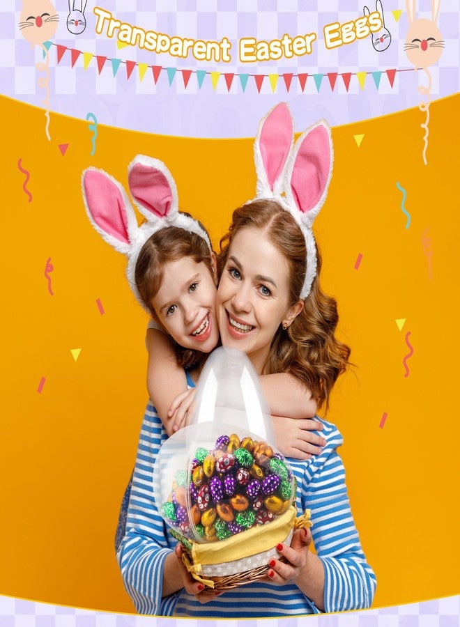 Restroma 12 Inch/ 10 inch/ 8 inch Giant Clear Plastic Easter Eggs Fillable 3/4/ 8/9/ 12 Pcs Jumbo Transparent Plastic Easter Egg Empty Surprise Eggs for Easter Stuffers (3 Pcs - Clear (10 Inch)) - Image 4
