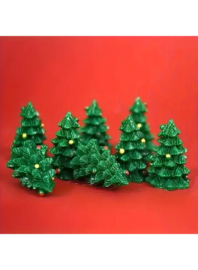 Green Miniature Christmas Tree Ornaments Dollhouse Accessories 10Pcs - Image 5