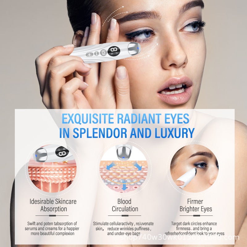 Cross-Border Eye Massager with Color Light, Ion Technology, and Heating Function - Electric Beauty Pen for Puffiness Relief - Image 4