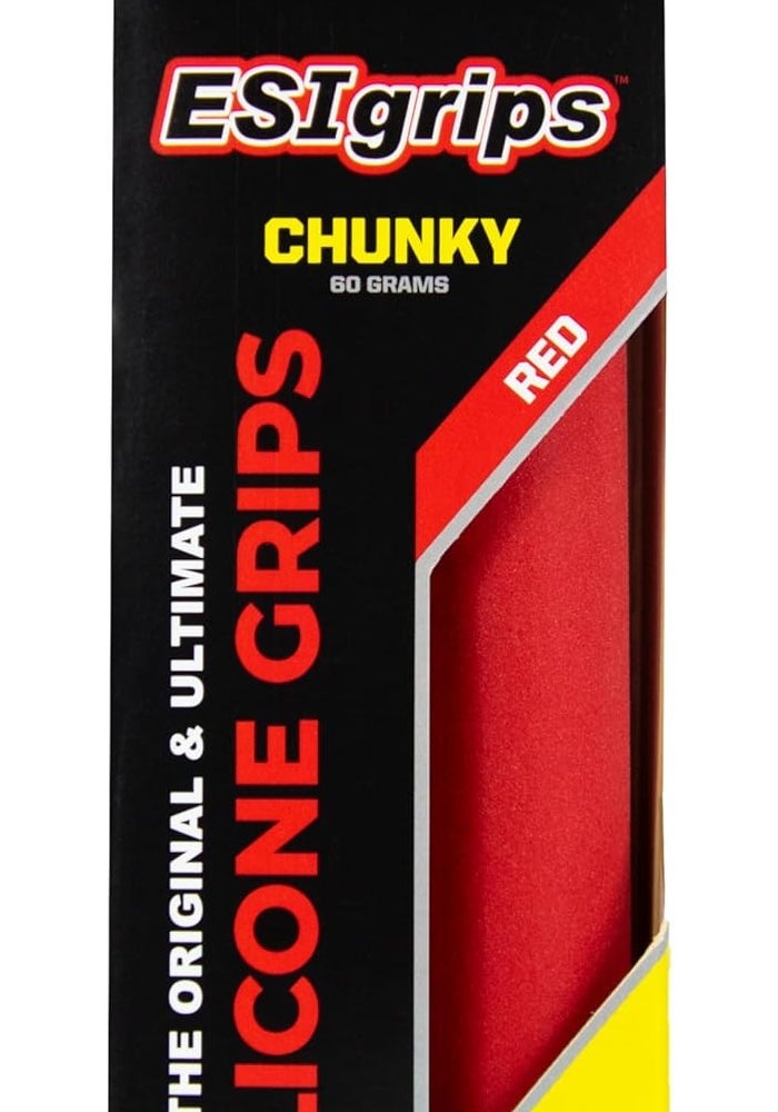ESI Grips Chunky MTB Grips - Extra Thick Red Silicone Bicycle Handlebar Grips - Image 2