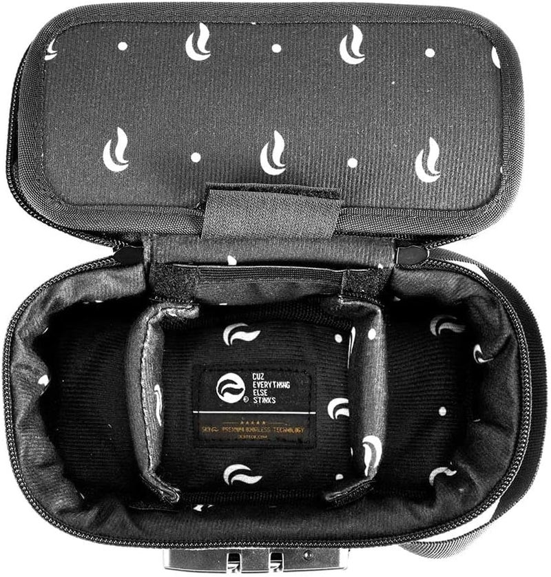 Skunk Sidekick Smell Proof Case w/Combo Lock - SK9 Premium odorless Technology (Navy Blue Leather w/Brown) - Image 5