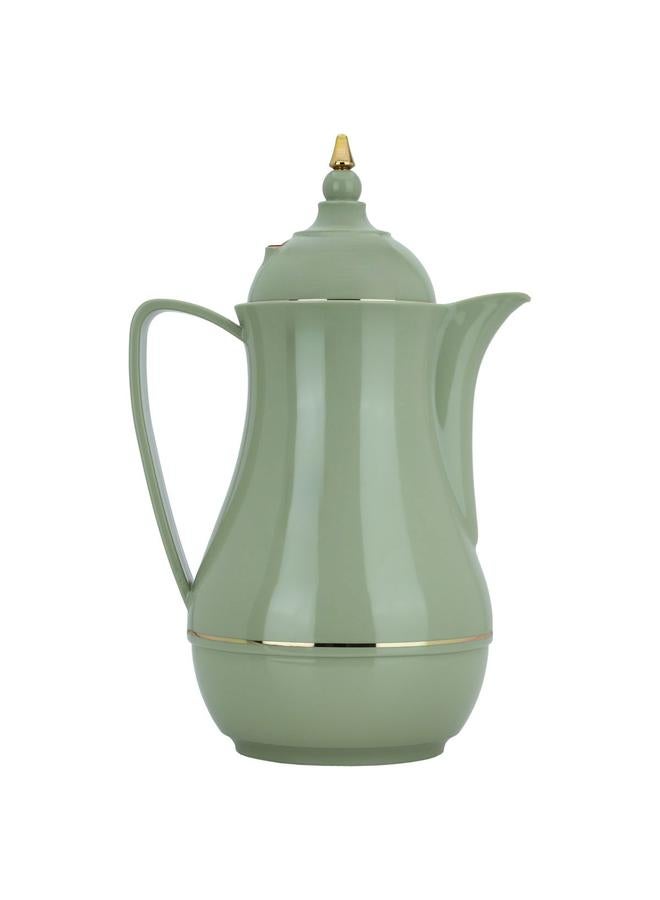 ROTPUNKT Glass Thermos 1 Liter Plastic Body Green - Image 1