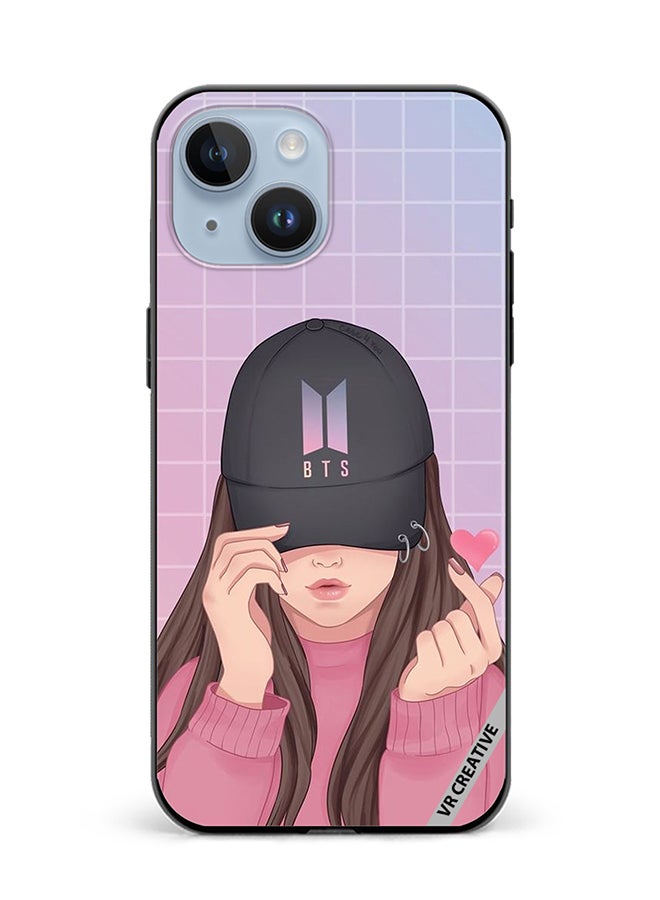 VR CREATIVE Protective Case Cover For Apple iPhone 15 Plus Bts Cap Girl Design Multicolour - Image 1