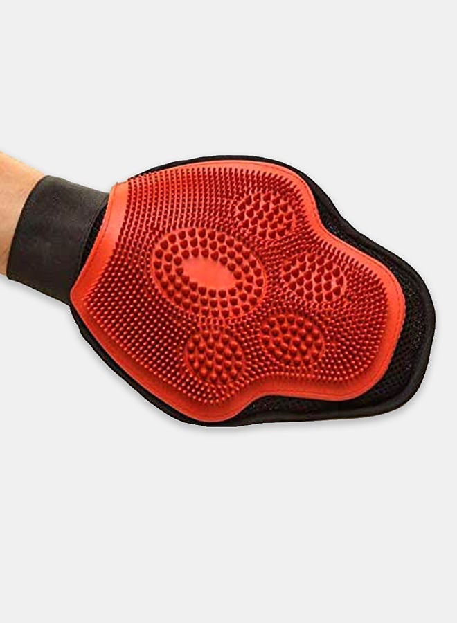 NIBEMINENT Pair Of Grooming Hair Comb Glove For Dog And Cat Black/Orange - Image 3