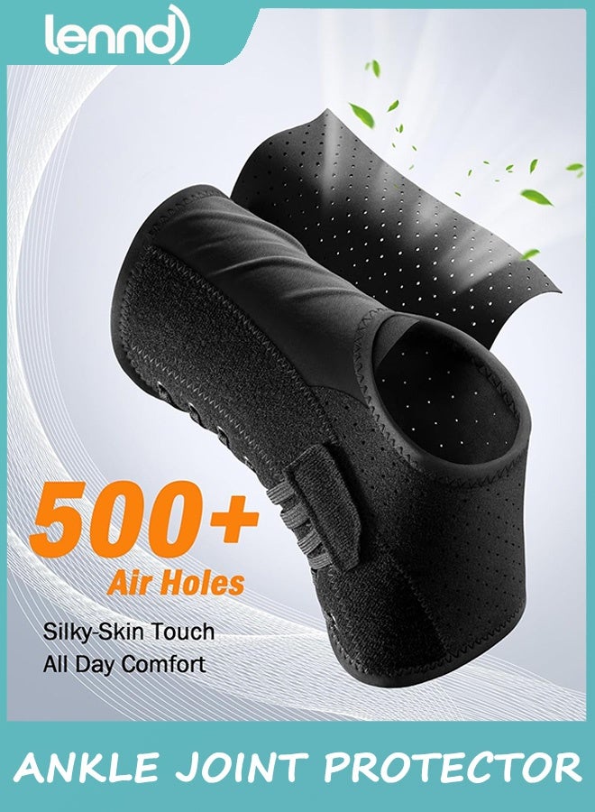 LENND Slim-Fit Ankle Brace for Sprained Ankle, Quick Lace Up Ankle Support for Women Men with 2 Auto-Shaped Pads, Air Fabric Cool Ankle Stabilizer for Injury Recover, Running,Sports - Image 4