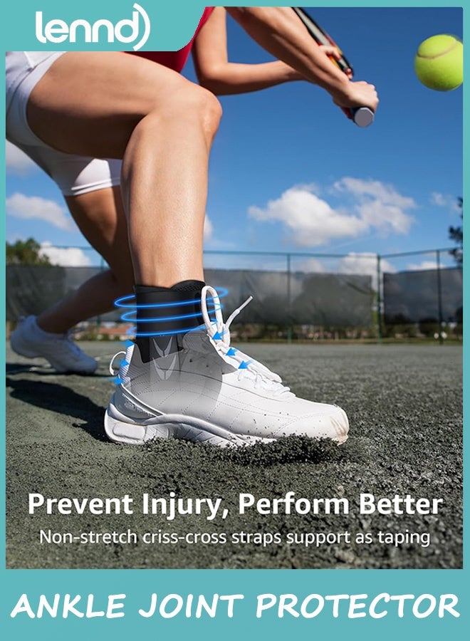 LENND Slim-Fit Ankle Brace for Sprained Ankle, Quick Lace Up Ankle Support for Women Men with 2 Auto-Shaped Pads, Air Fabric Cool Ankle Stabilizer for Injury Recover, Running,Sports - Image 5