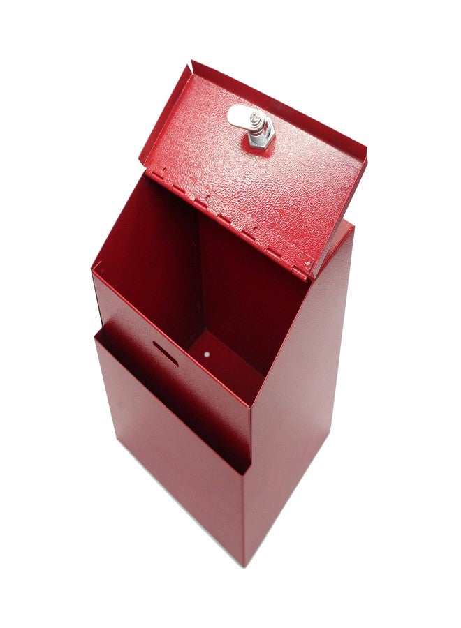 FixtureDisplays® Red Suggestion Metal Donation Key Drop Box Express Checkout Comments sales lead box 11118-RED-FBA - Image 3