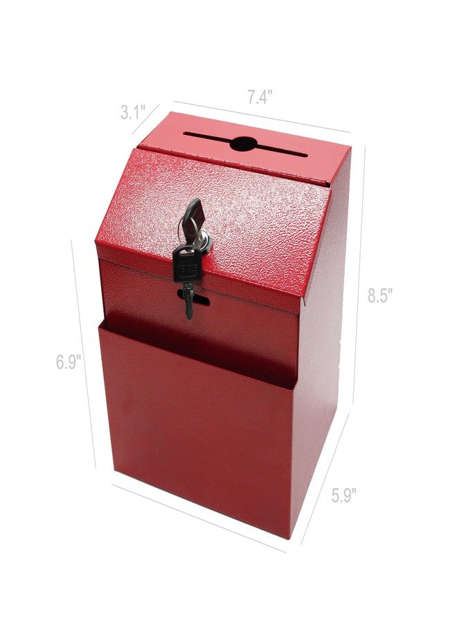 FixtureDisplays® Red Suggestion Metal Donation Key Drop Box Express Checkout Comments sales lead box 11118-RED-FBA - Image 4