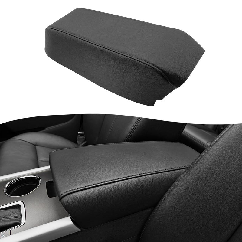 KBH Center Console Armrest Cover Replacement for Ford Edge 2011 2012 2013 2014 Vinyl Leather Middle Console Arm Rest Upholstery AntiScratch Black