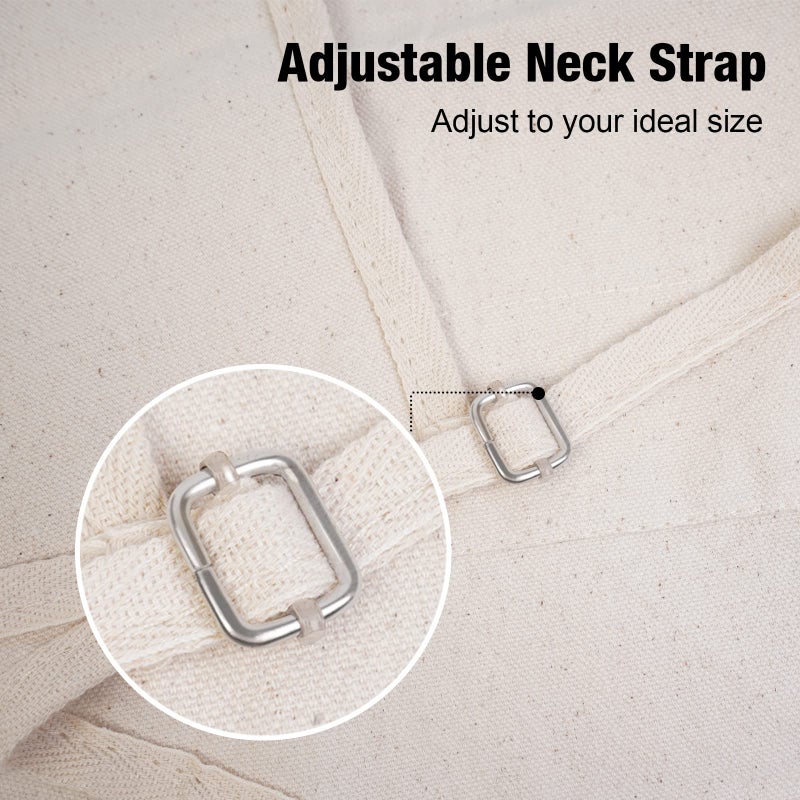 conda Adjustable Professional Bib Apron 100% Cotton Canvas with 3 Pockets for Women Men Adults, Waterproof, Natural 31inch (1pcs Pack) - Image 3