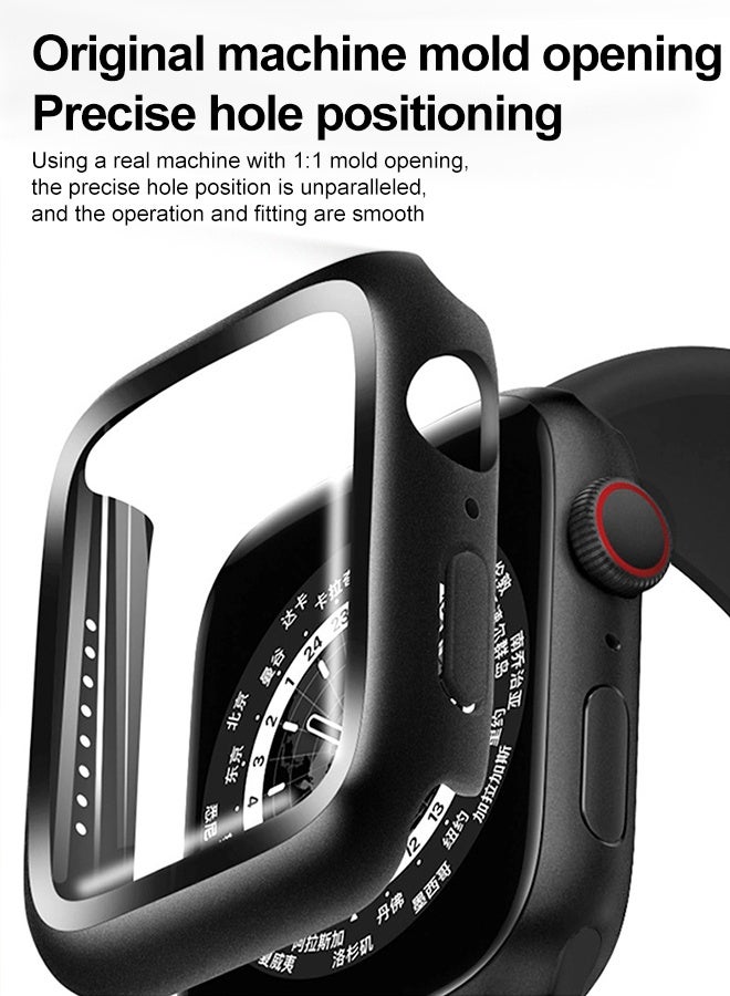 Compatible with black 45mm Apple iWatch S9/S8/S7 (45mm) tempered glass screen protector case, all-in-one Ultra protective case. - Image 3