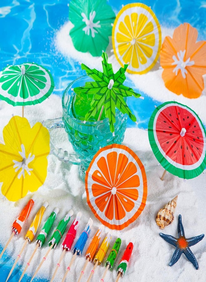 FFNIU Drink Umbrellas, 150 Pcs Cocktail Umbrellas for Drinks, Drink Cocktail Picks Tiki Bars, Fruit Plate and Birthday Party, Assorted Colors, 3 Styles - Image 5