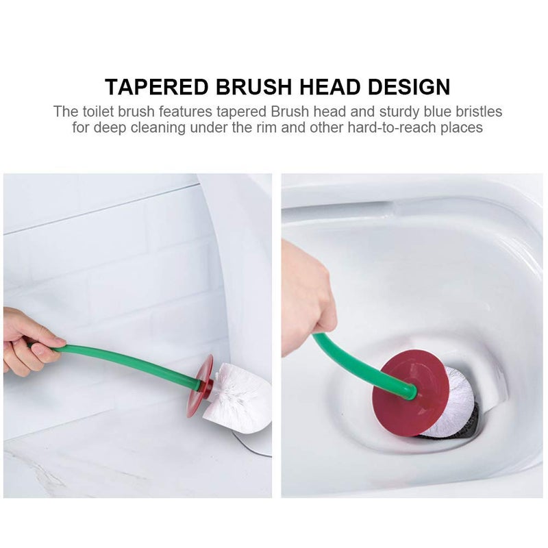 Maharsh Cherry Toilet Brush Set Plastic Toilet Cleaning Brush Plastic Seal Design (Red) - Image 5