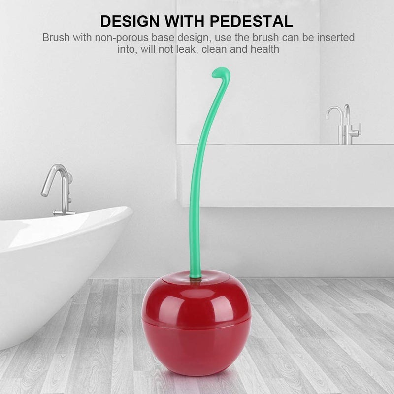 Maharsh Cherry Toilet Brush Set Plastic Toilet Cleaning Brush Plastic Seal Design (Red) - Image 4