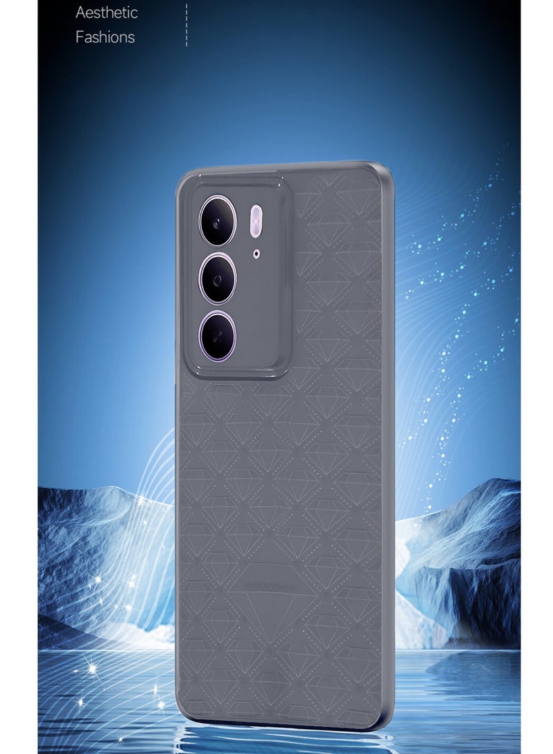 Wtech Realme C75 5G 2025 Liquid Silicone Carbon Fiber Texture Case Cover (MCFPSN) - Grey - Image 4