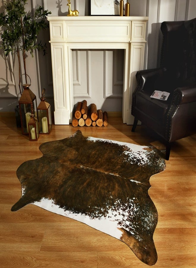 BENRON Faux Cowhide Rug Retro Cow Print Rugs Western Decor Animal Rugs for Living Room Bedroom, Olive Green (140x158cm,55x62in) - Image 3