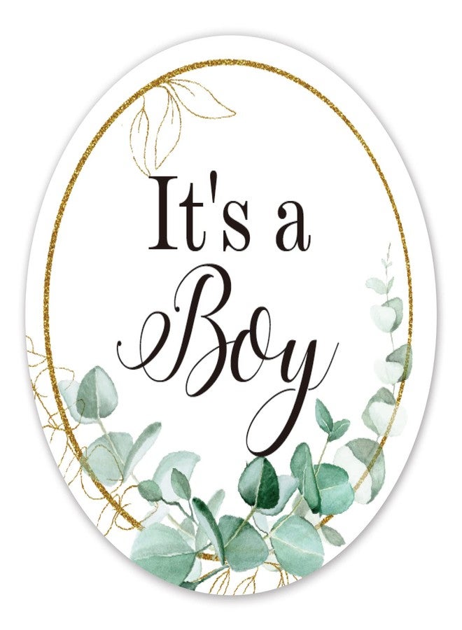 TENTADO 50 Greenery It's a Boy Baby Shower Favor Stickers, Baby Shower Party Favor Stickers for Invitations, Candles, Popcorn, Water Bottles - 2 Inches - Image 1