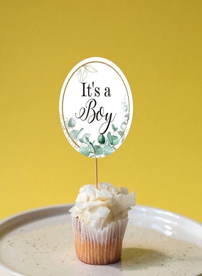 TENTADO 50 Greenery It's a Boy Baby Shower Favor Stickers, Baby Shower Party Favor Stickers for Invitations, Candles, Popcorn, Water Bottles - 2 Inches - Image 4