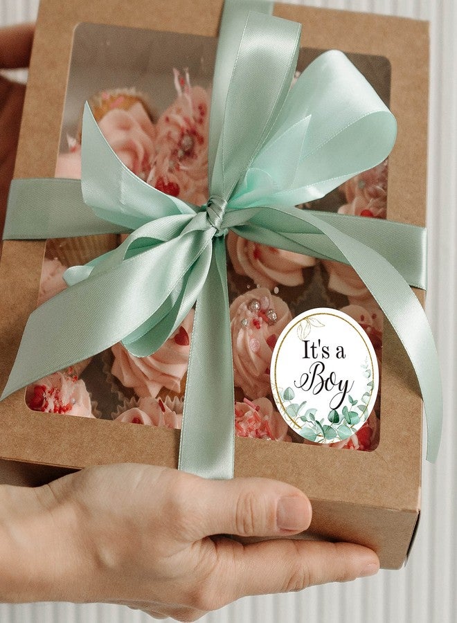 TENTADO 50 Greenery It's a Boy Baby Shower Favor Stickers, Baby Shower Party Favor Stickers for Invitations, Candles, Popcorn, Water Bottles - 2 Inches - Image 5