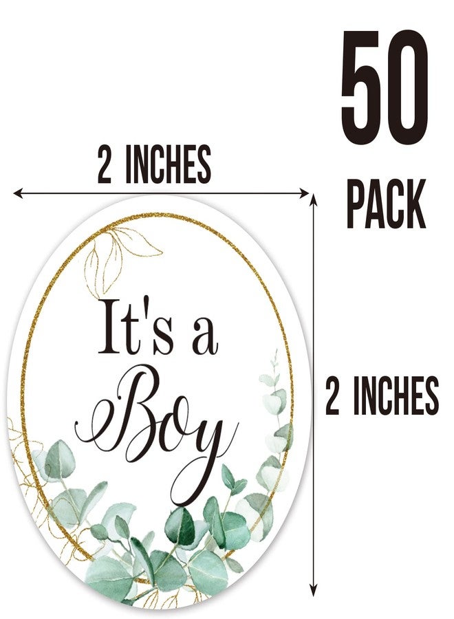 TENTADO 50 Greenery It's a Boy Baby Shower Favor Stickers, Baby Shower Party Favor Stickers for Invitations, Candles, Popcorn, Water Bottles - 2 Inches - Image 3