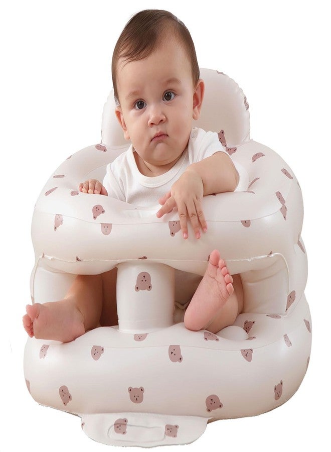 AGITVPS Inflatable Baby Seat for Babies 3-36 Months, Built in Air Pump Baby Chair Sit Me up Floor Seat for Baby, Bumbo Seat for Learning to Sit, Feeding, Camping (Bear-Surround) - Image 1